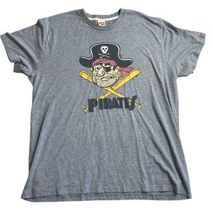Homage Pittsburgh Pirates Pirate Logo Graphic‎ T-Shirt Gray 3XL